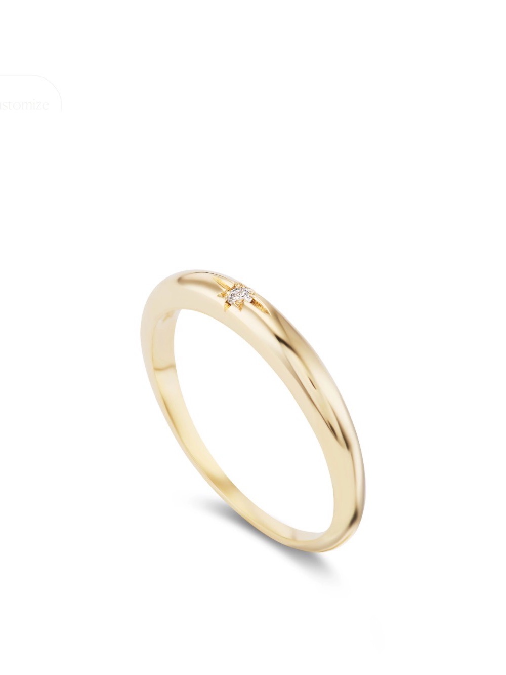 Fewer Finer Solid 14k gold Mar ring with peridot, size 4.5